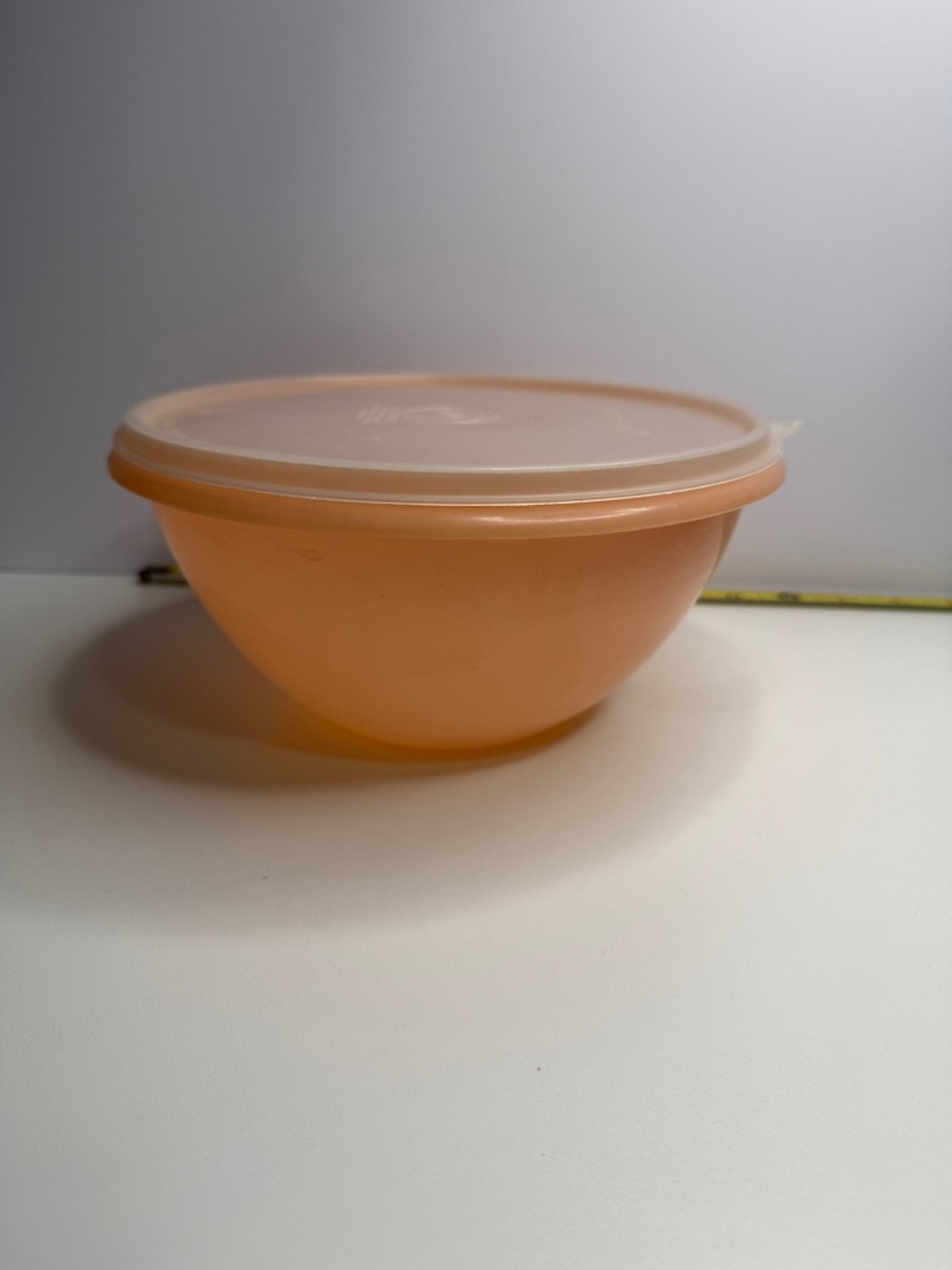 Tupperware Peach Plastic Food Storage Bowl with Lid